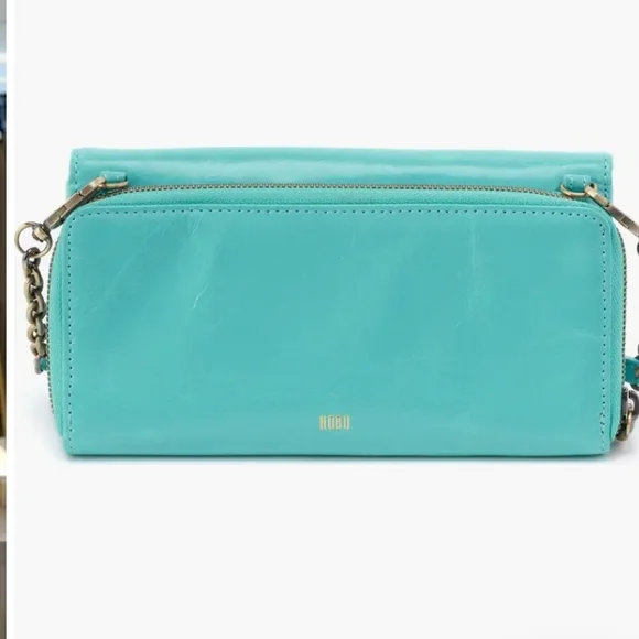 HOBO Rubie Light Aqua Leather Crossbody Bag